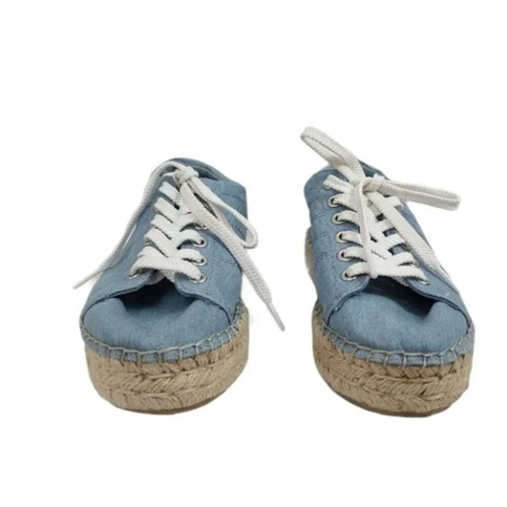 Steve Madden Tamilyn Denim Chambray Textile Espadrilles 6.5